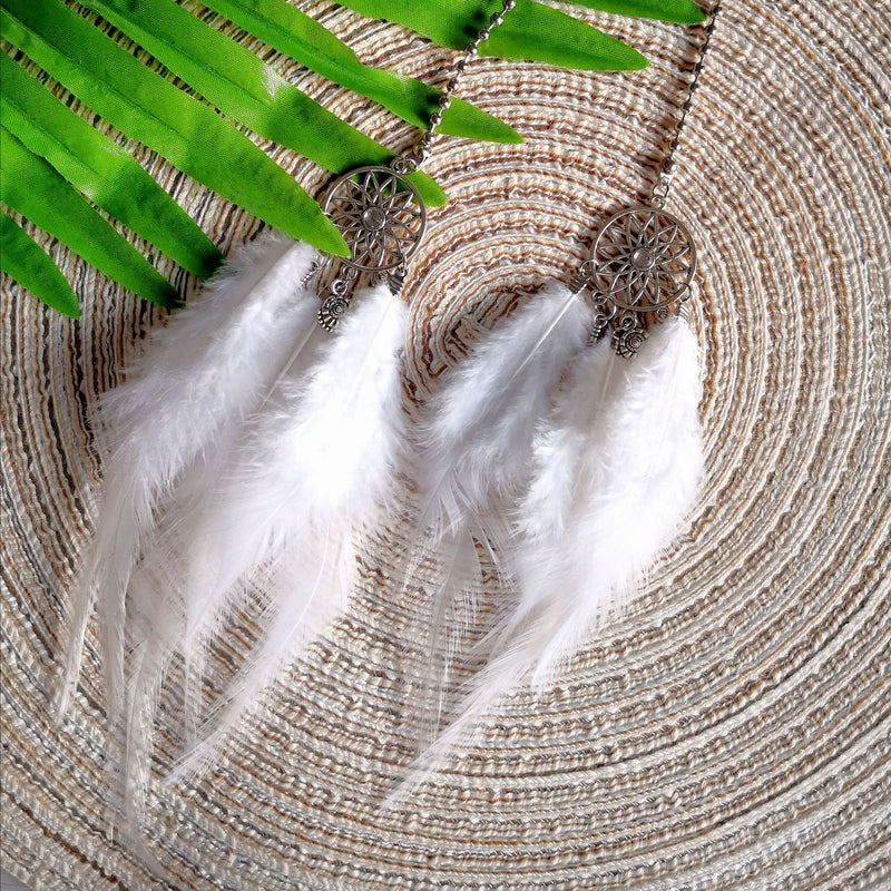 dream catcher car ornament with feather, view 3 - MRSLM