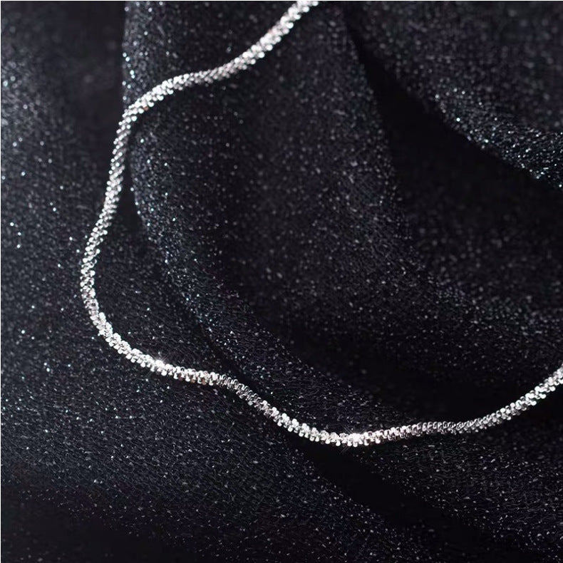 Silver starry sky geometric pendant necklace, view 2 - MRSLM
