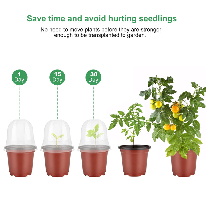 4-inch plant nursery pots with humidity domes, view 3 - MRSLM