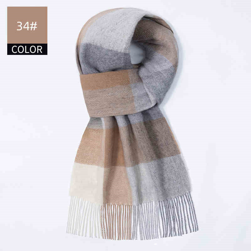 Men's plaid wool scarf, view 7 - MRSLM