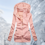 women's plush hooded zip sweater coat - MRSLM