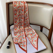 Floral print long polyester scarf, view 5 - MRSLM