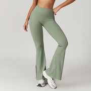 high waist flared yoga pants, view 3 - MRSLM