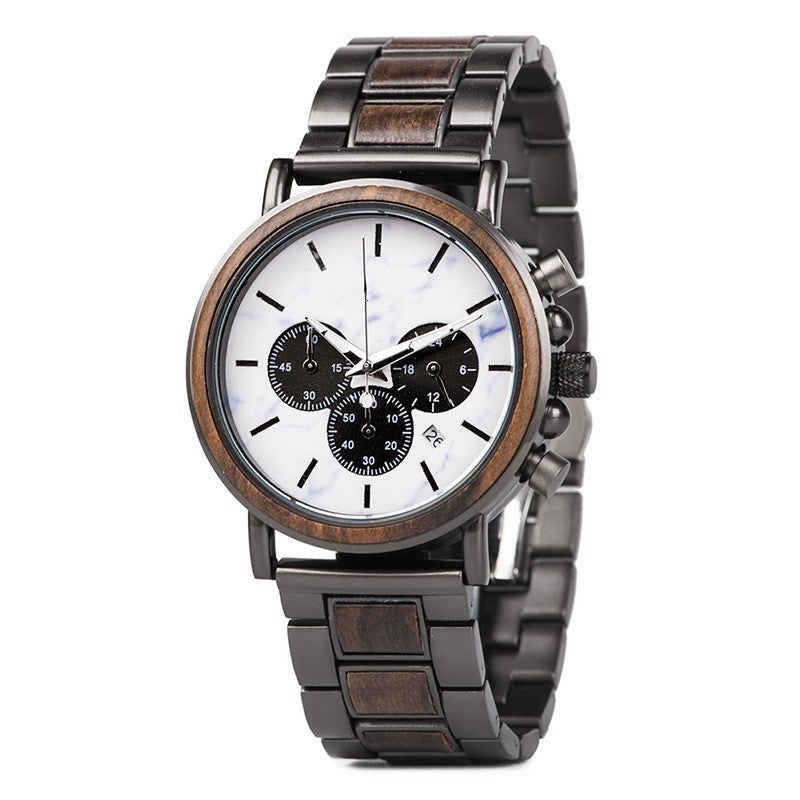 men's wooden luminous watch, view 3 - MRSLM