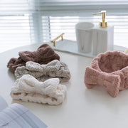 coral fleece bow headband, view 8 - MRSLM