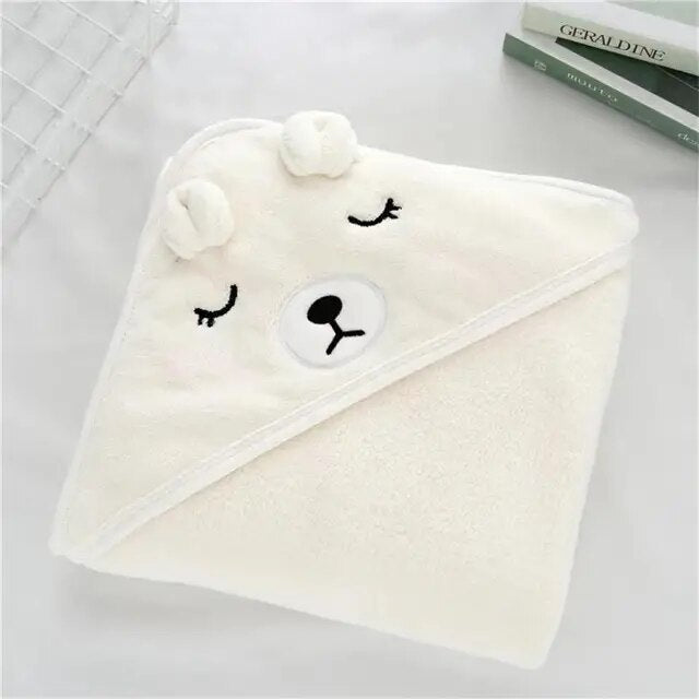 Ultra-Soft Flannel Baby Bathrobe - Unisex Hooded Spa Robe for Newborn to 3 Years