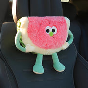 watermelon car headrest and lumbar pillow, view 3 - MRSLM