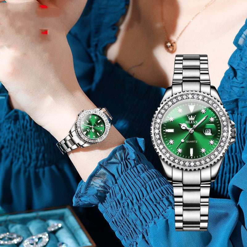 women's encrusted bezel quartz watch - MRSLM