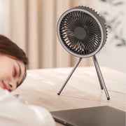rechargeable camping fan with LED light, view 12 - MRSLM
