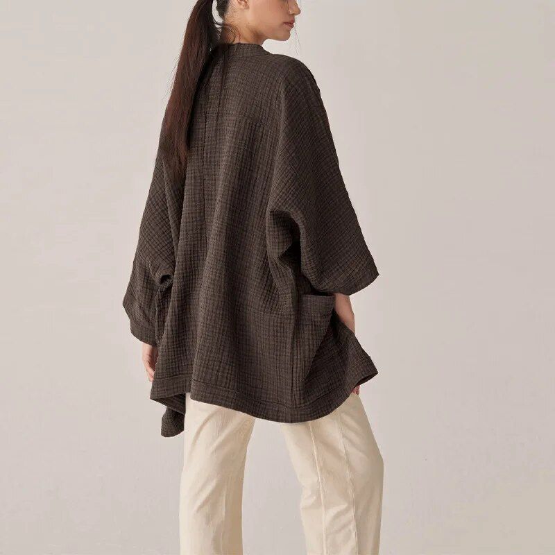 Cotton gauze open-stitch cardigan, view 4 - MRSLM