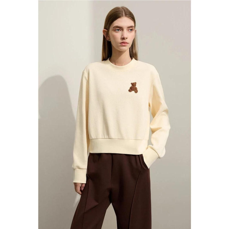 women's bear applique pullover hoodie, view 21 - MRSLM