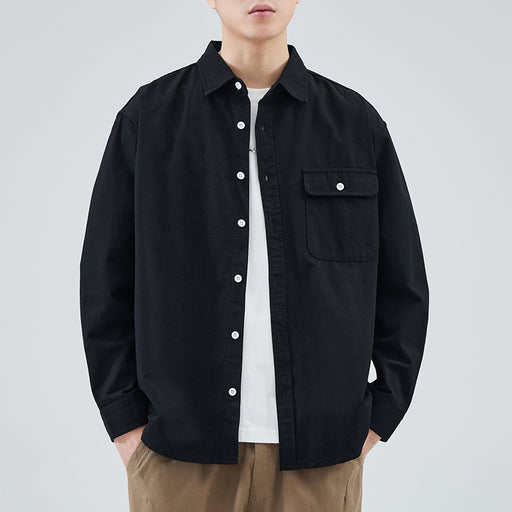 men's loose cotton shirt coat - MRSLM