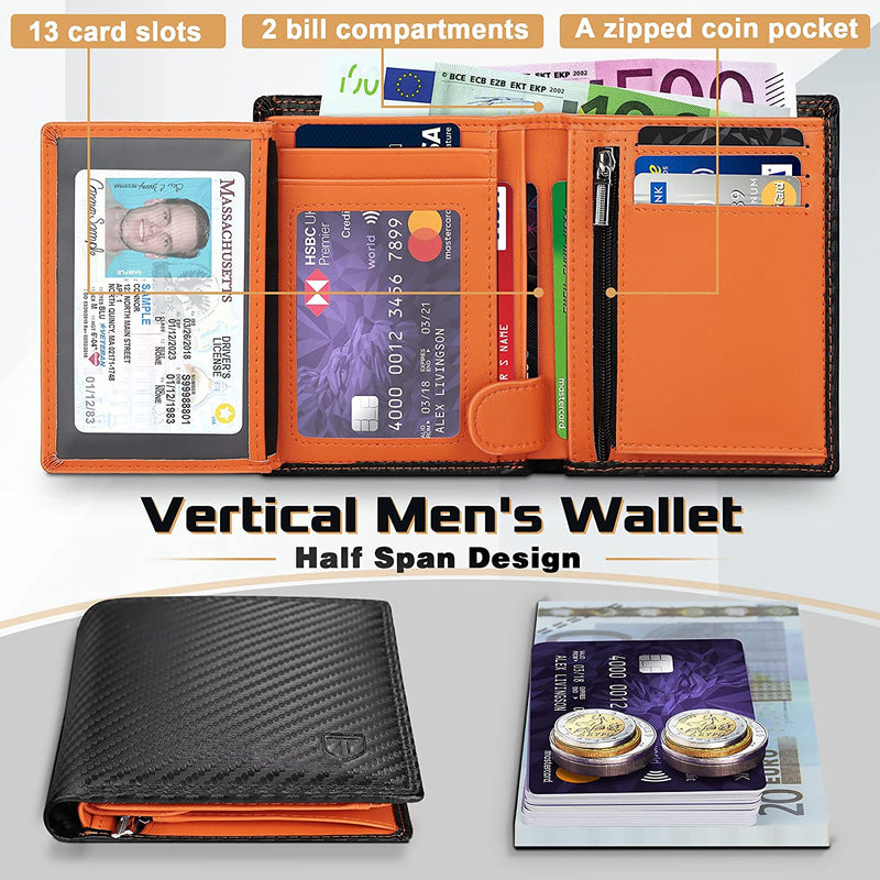 carbon fiber men's slim wallet with RFID, view 3 - MRSLM