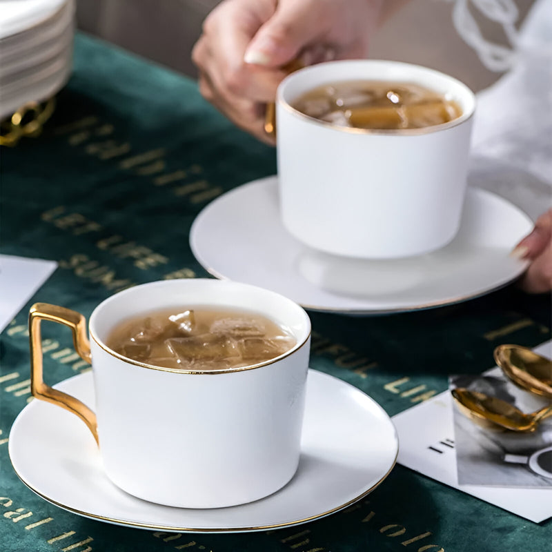Bone china coffee mug set with tray, view 7 - MRSLM