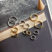 women's wide flat round hoop earrings, view 9 - MRSLM