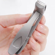 angled stainless steel toenail clipper with file, view 6 - MRSLM