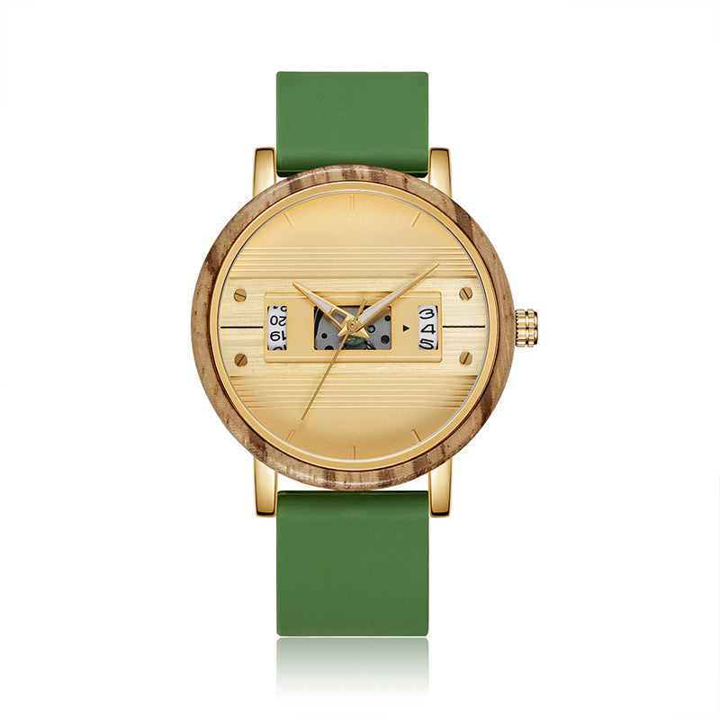 men's wood-like digital watch, view 2 - MRSLM