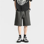 men's solid color casual cotton shorts, view 4 - MRSLM