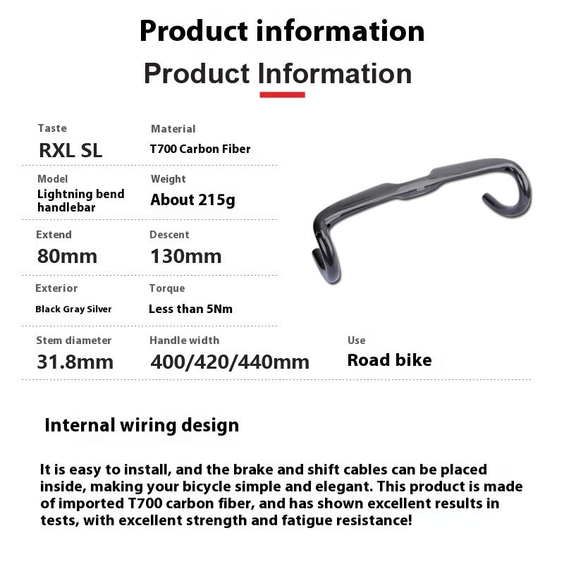 carbon fiber drop bar, view 2 - MRSLM