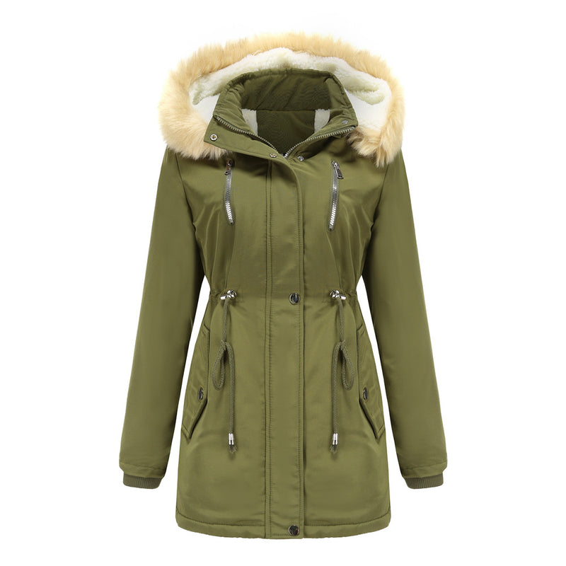 Women's long fleece-lined parka with detachable hood, view 8 - MRSLM