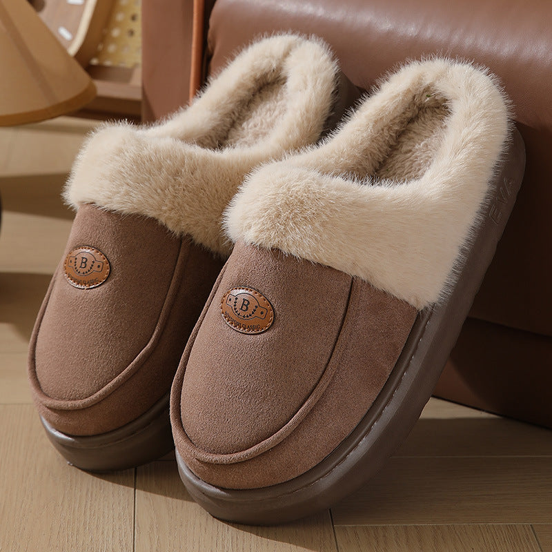 Men's Suede Plush-Lined House Slippers