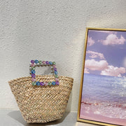 woven vacation style handbag for women, view 6 - MRSLM