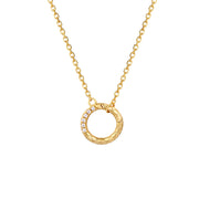 double-sided zircon ring necklace, view 2 - MRSLM
