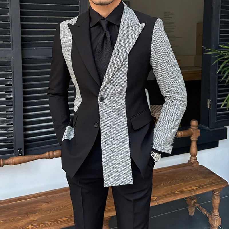 men's 2-piece contrast color suit, view 2 - MRSLM