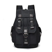 retro canvas large capacity backpack, view 3 - MRSLM
