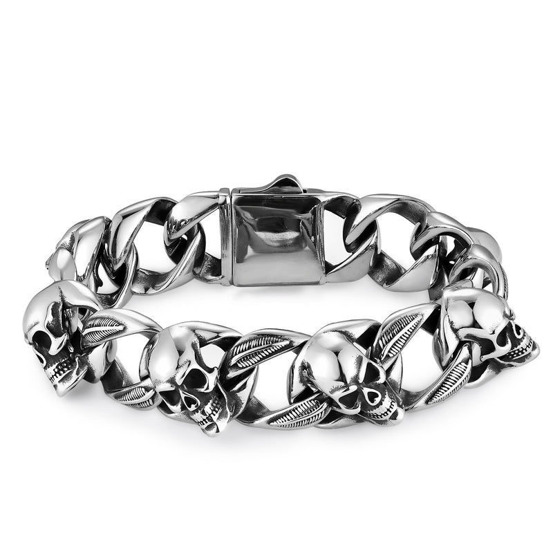 men's punk stainless steel bracelet, view 3 - MRSLM