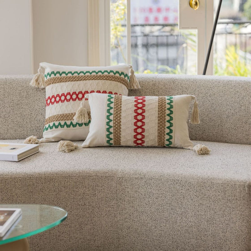 american jacquard multicolor cushion cover, view 3 - MRSLM