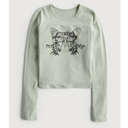 women's vintage print long sleeve t-shirt, view 9 - MRSLM