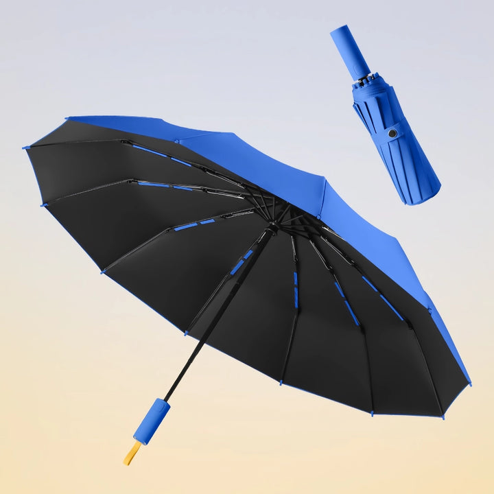 Fully Automatic Folding Umbrella - Windproof, Sunproof, and Waterproof with 72 Fiberglass Bones