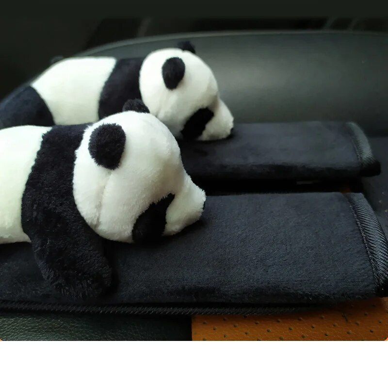 Panda Seatbelt Cushion: Plush Auto Shoulder Strap Protector for Kids