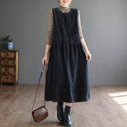 corduroy vest dress with pockets, view 2 - MRSLM