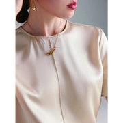 silk o-neck summer tee, view 6 - MRSLM