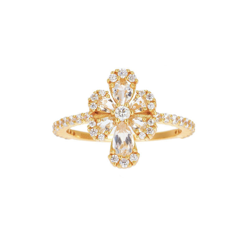 s925 silver flower cluster ring, view 4 - MRSLM