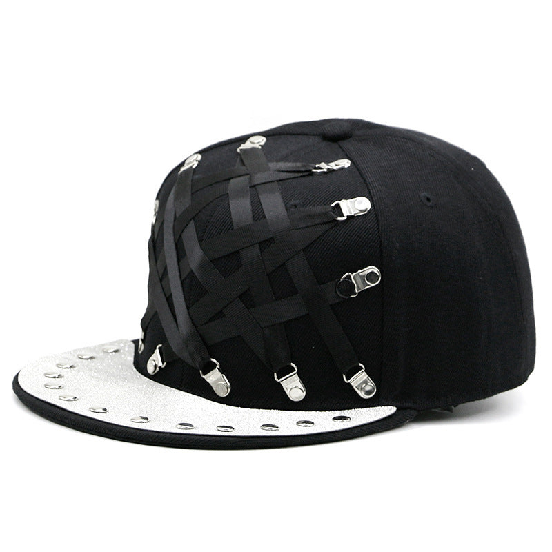 punk hip hop flat-brimmed cap, view 8 - MRSLM