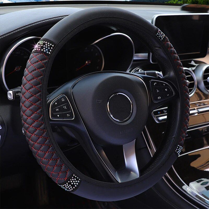 diamond steering wheel cover, view 6 - MRSLM