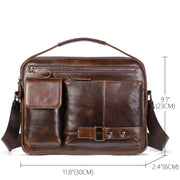 men's leather messenger bag, view 6 - MRSLM