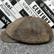 Brown cowhide painter cap, view 3 - MRSLM