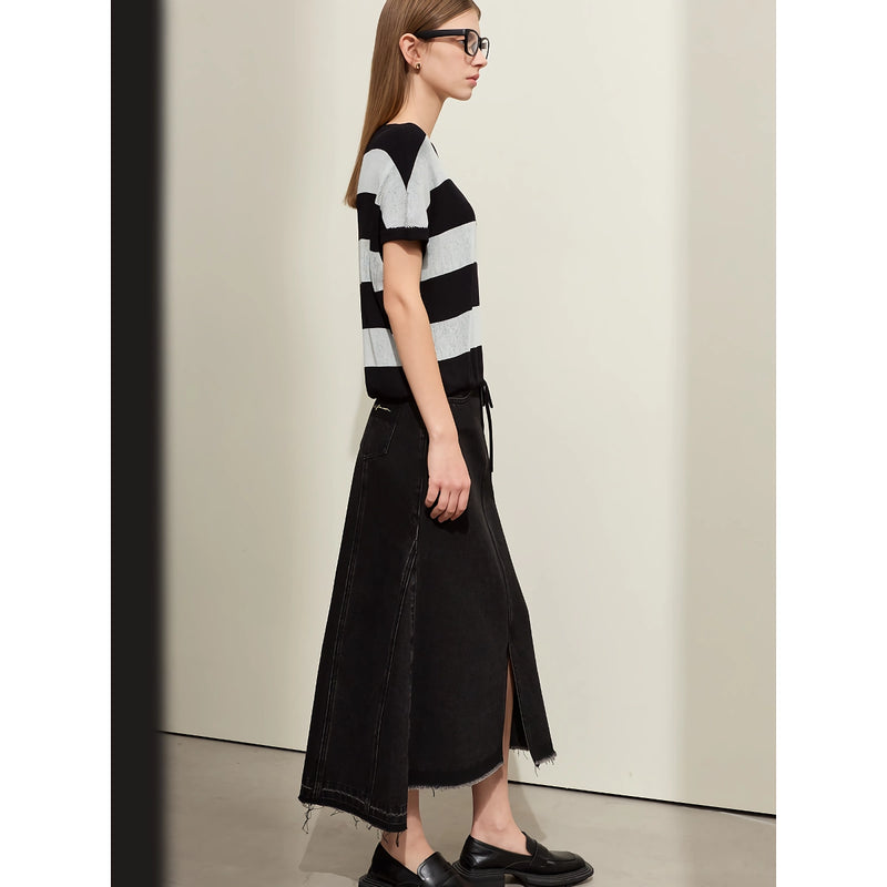 wide striped crewneck jumper, view 4 - MRSLM
