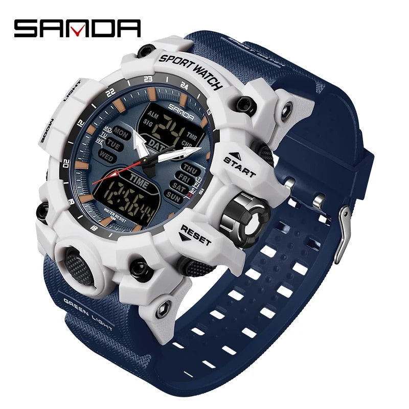 Dual display sports watch for men, view 3 - MRSLM