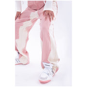 high waist wide leg pink denim jeans, view 6 - MRSLM