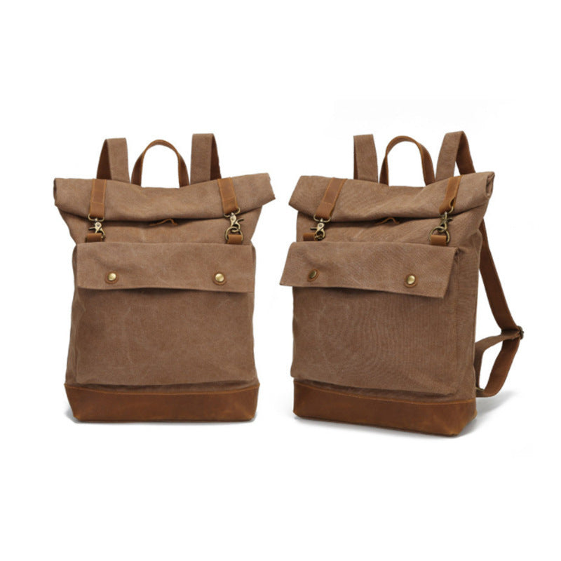roll top canvas backpack, view 8 - MRSLM