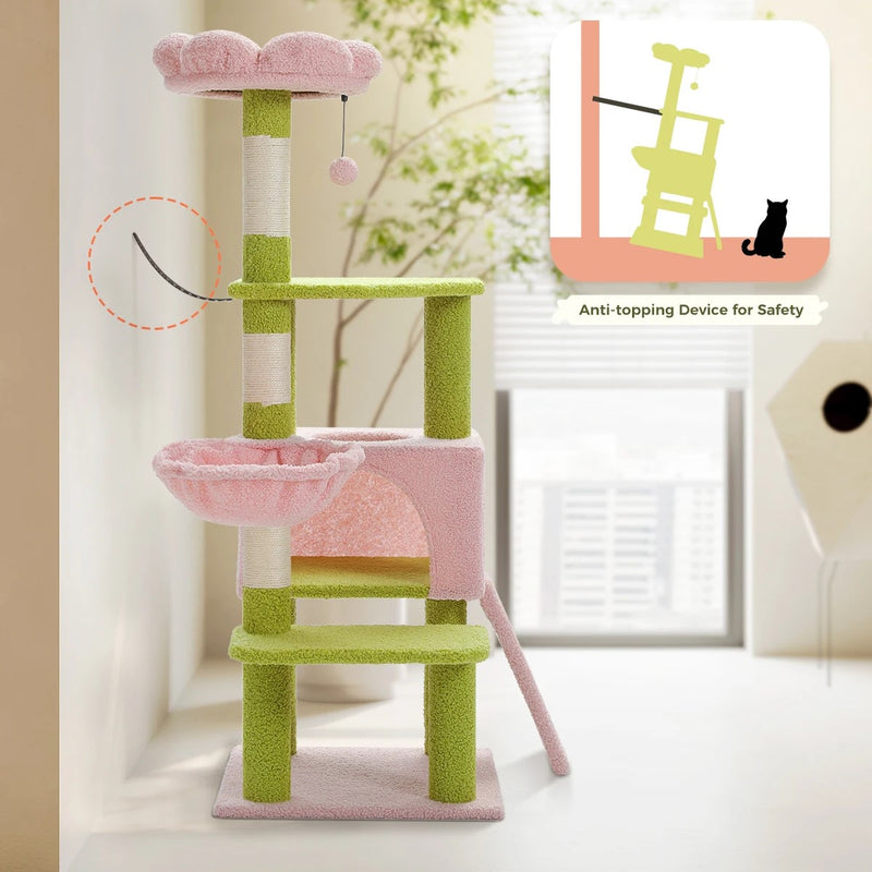 47-inch flower cat tree, view 3 - MRSLM