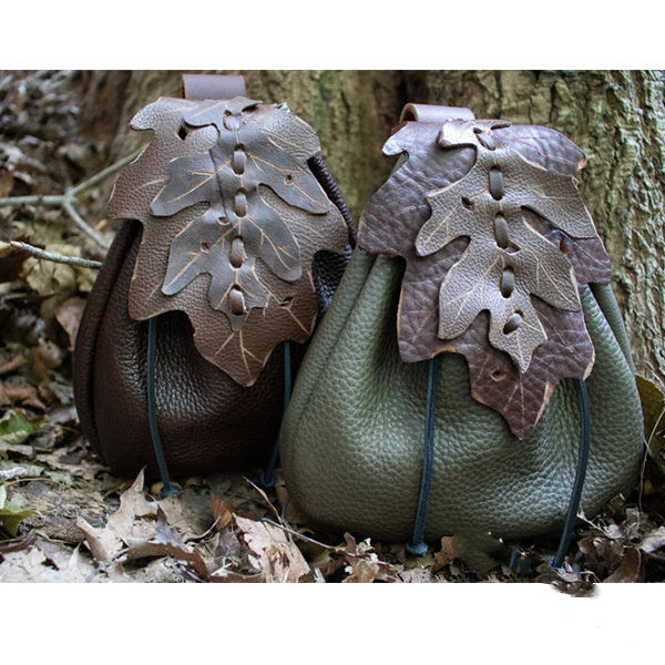 faux leather leaf pattern belt bag, view 5 - MRSLM