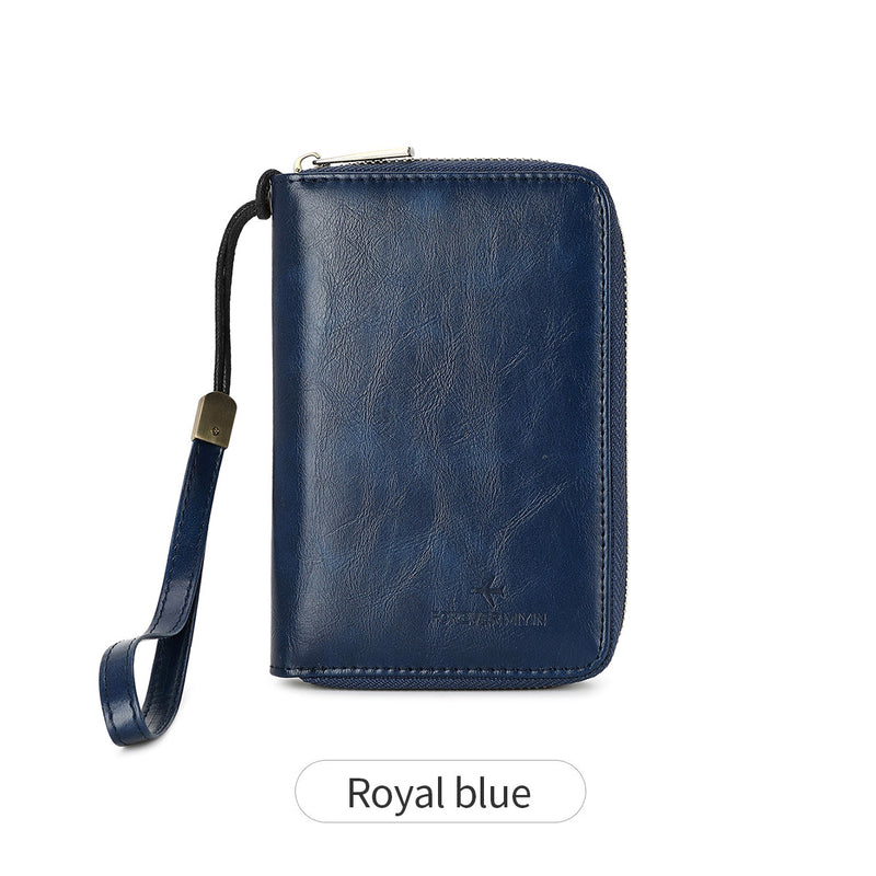 retro business PU leather passport wallet, view 3 - MRSLM