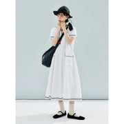 striped cotton sailor collar dress, view 7 - MRSLM