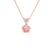 pink crystal heart necklace, view 6 - MRSLM